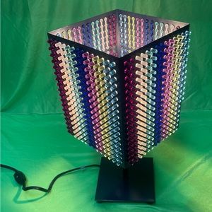 Vintage Retro Lit Brite Peg Style Desk Lamp 13.5”H x 6.5”L (top) x 4.75”L (base)